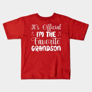 It's Official I'm The Favorite Grandson is a design for a boys Funny . Kids T-Shirt